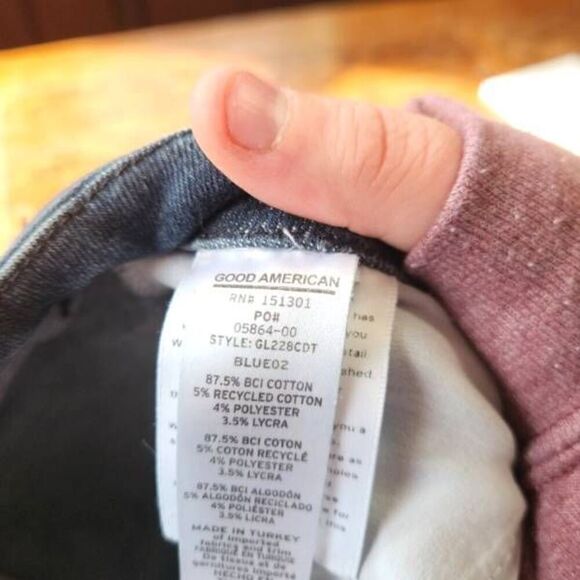 Good American Always Fits Good Legs Skinny Jeans Deep Blue GL228CDT Size 6-12 - Picture 4 of 5